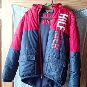 Tommy Hilfiger Kids Red & Navy Colorblock Puffer Jacket